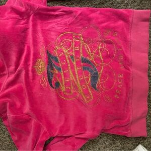 Juicy Couture Pink Jacket with Gold and Blue Accents